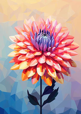 Abstract Dahlia Flower
