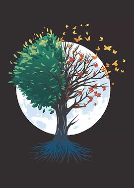 Tree and Butterflies