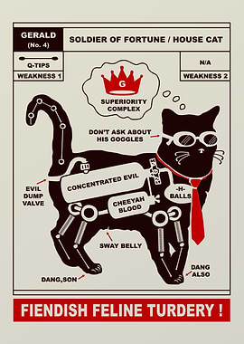 fiendish feline turdery