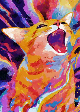 Abstract ginger cat
