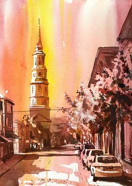 Charleston SC skyline art