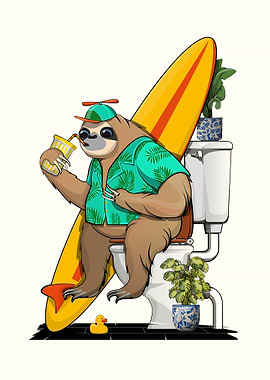 Sloth on the Toilet