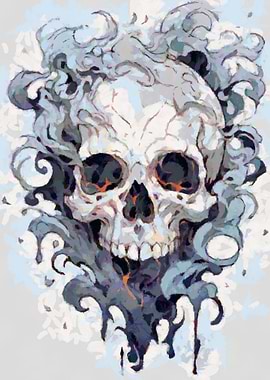 Skull smoke abstract