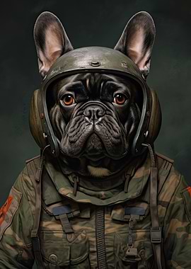 French Bulldog Soldier