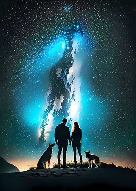 Couple And Dogs Travelers