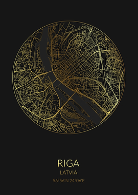 Riga Black Gold Map