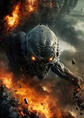 Fiery Alien Creature