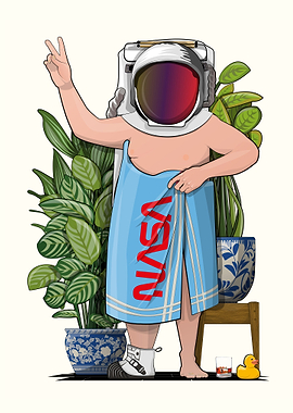 Astronaut in Bath Towel