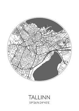 Tallinn Circle Map White
