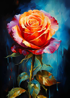 Rose oil paint