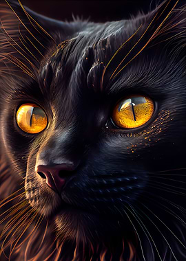 magical cat yellow eyes
