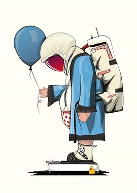 Astronaut Weighing Himself