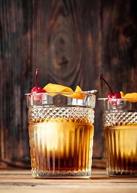 Old fashioned cocktail
