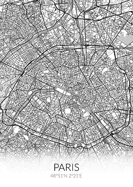Paris City Map White