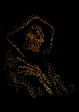Skull scribble art