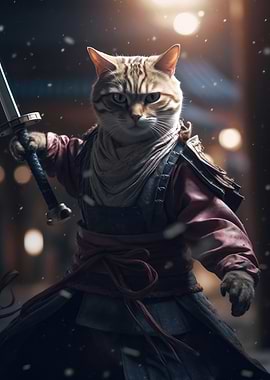 japanese Cat Samurai