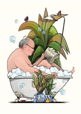 Churchill in Bathtub