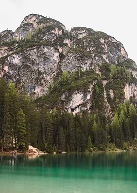 Huge Mountain with Lake