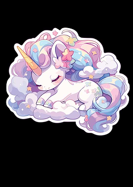 Unicorn On Cloud Rosa