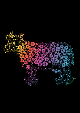 Floral Gift Artistic Cow