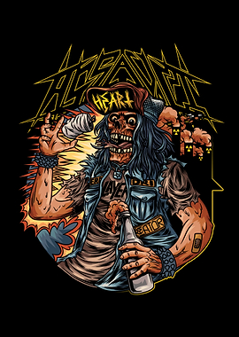 thrash metal skull Text