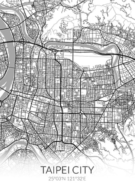 Taipei City Map White