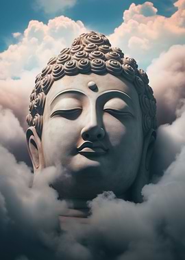 Zen Buddha In The Clouds