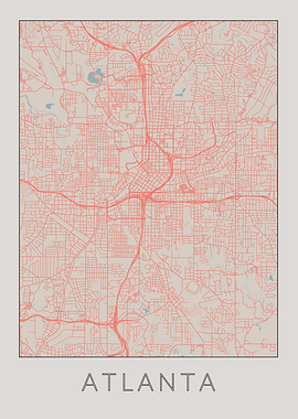 Atlanta Vintage Map