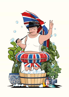 Churchill in Bathtub