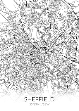 Sheffield Map White