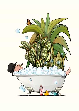 Churchill Relaxing in Bath