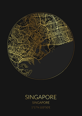 Singapore Black Gold Map