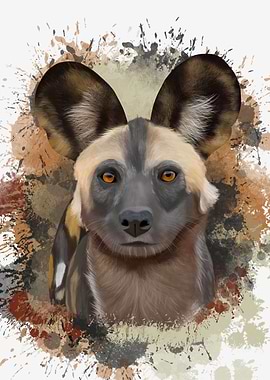 Wild Dog Paint Splatter