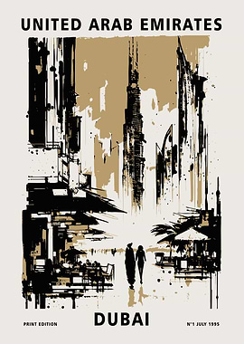 Dubai Travel Beige Poster