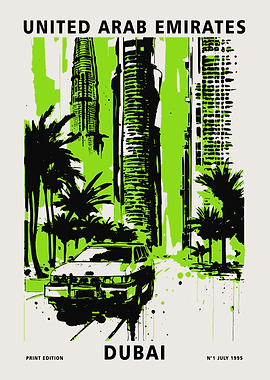 Dubai Travel Lemon Poster