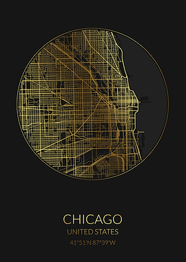 Chicago Black Gold Map