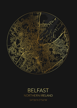 Belfast Black Gold Map