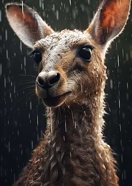 Cute Wet Kangaroo