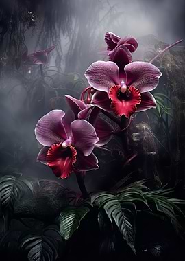 Red and Violet Orchids