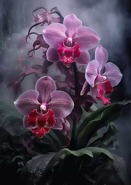 Red and Violet Orchids