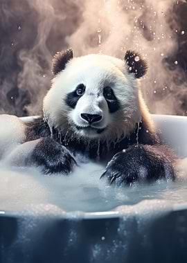 Cute Panda Foamy Bath Tub