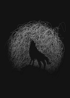 Wolf Scribble art