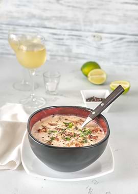 Bowl of clam chowder