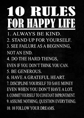 10 Rules for happy Life