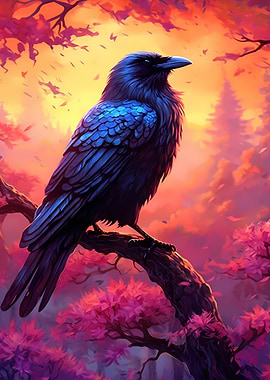 Crow in Forest