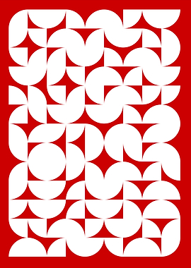 RED AND WHITE ABSTRACT