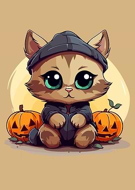 Cat Halloween pumpkin