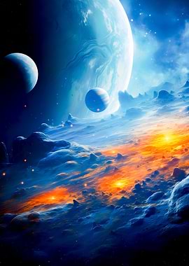 Space Planet Abyss neon