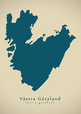 Vastra Gotaland county map