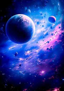 Space Planet Abyss neon